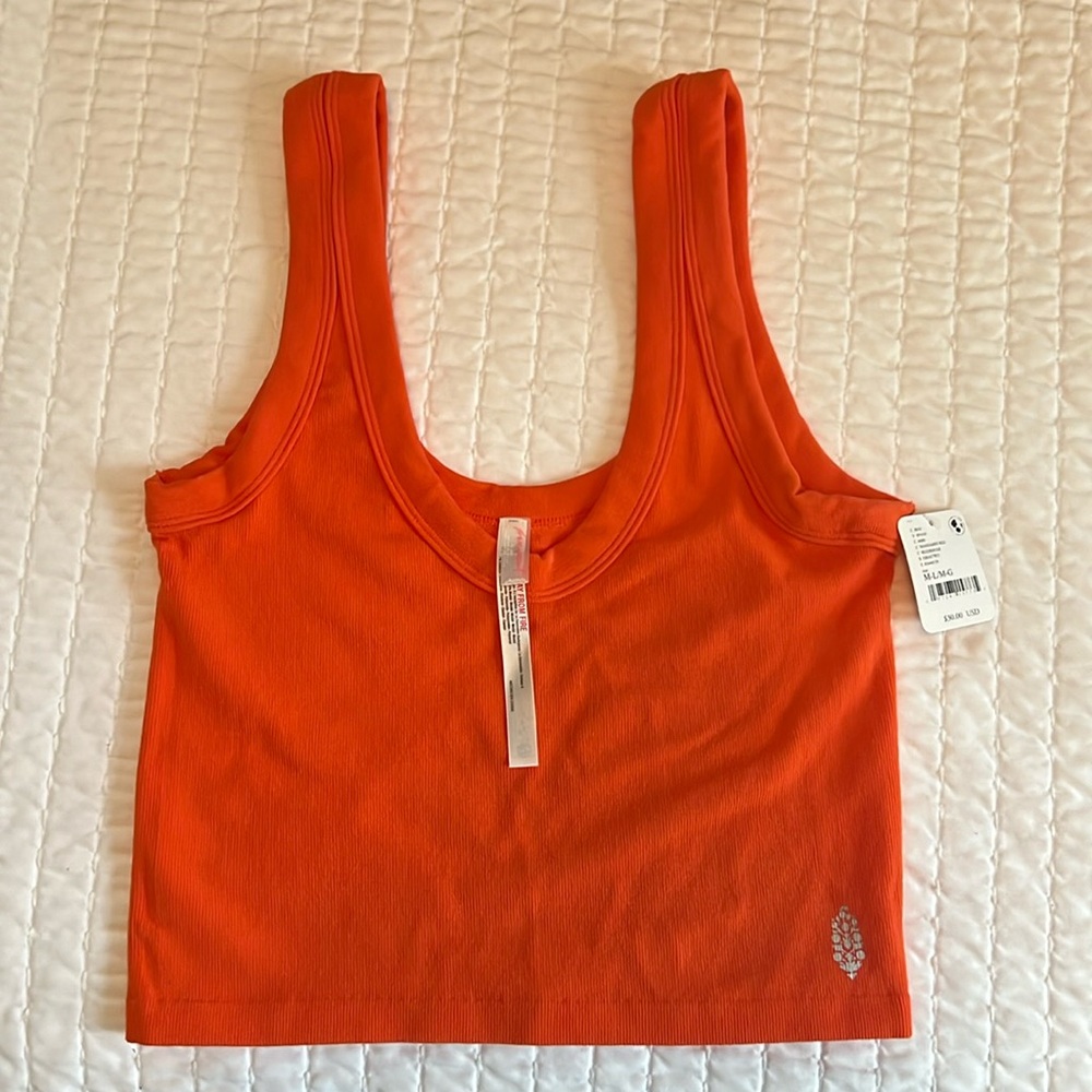 Free People Go To Tank, Size Medium, Color Mandarin Red